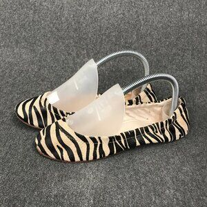 Madison Harding Mawby Zebra Animal Print Ballet Flats Ballerina Womens 7 Slip On